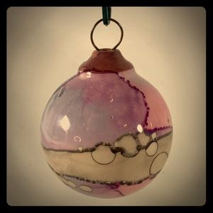 Stoneware Pottery Christmas Bulb Ornament